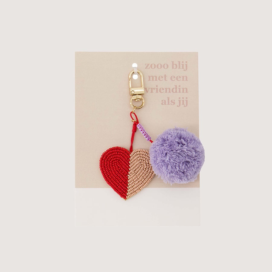 Bag Charm Pompon 'Zo blij'-multicolor