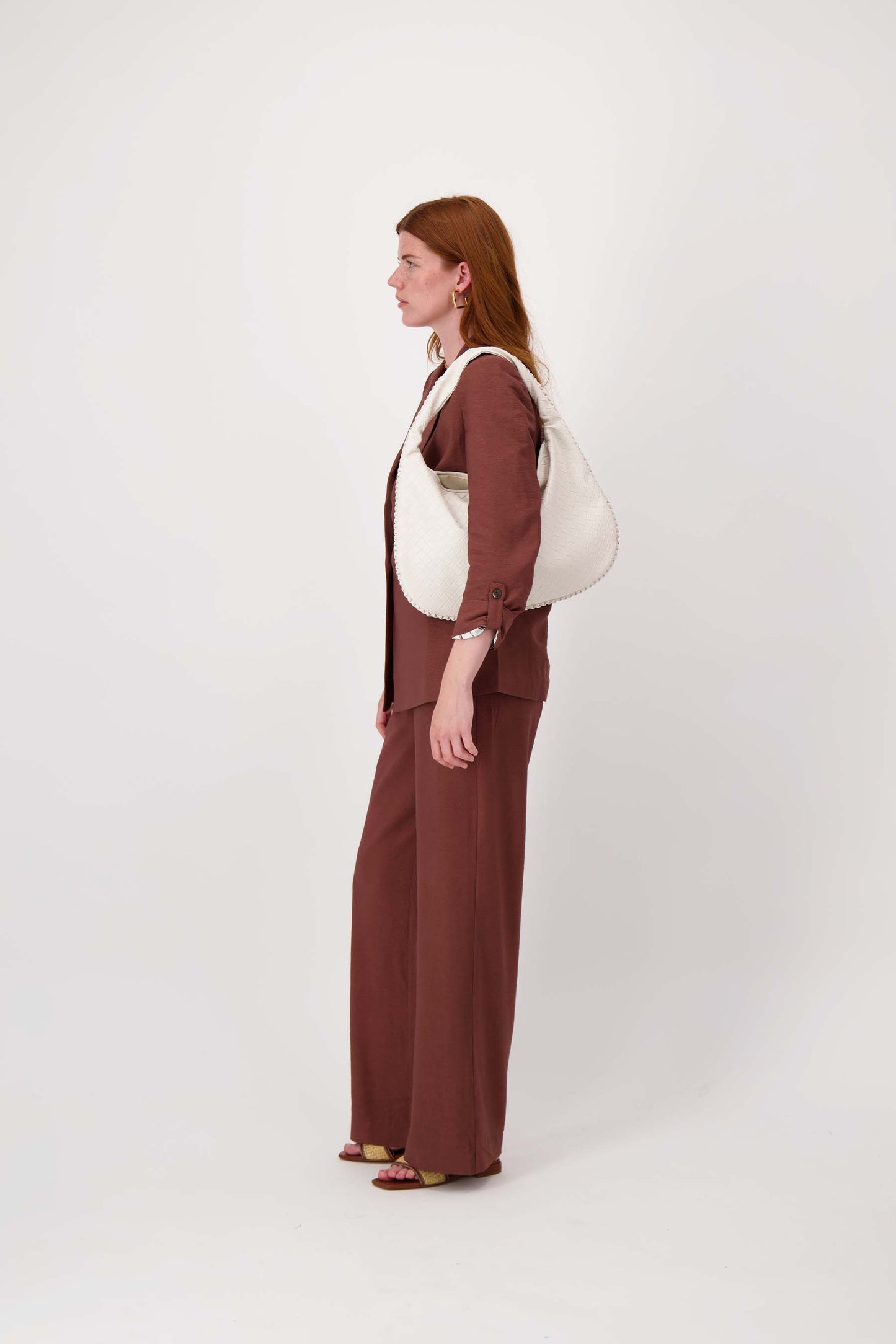 Handtas gevlochten Large-offwhite