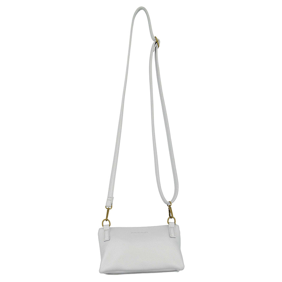 Schoudertasje met flap-zilver