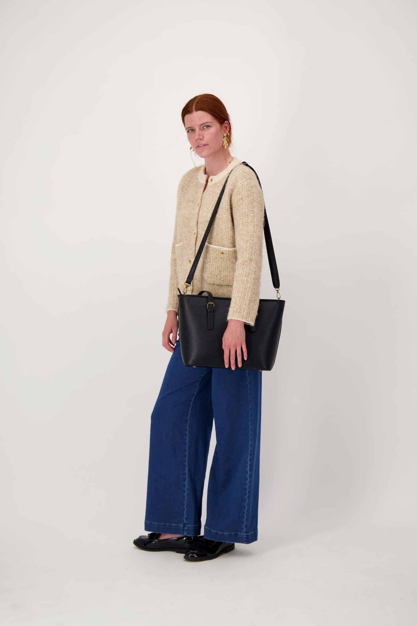 Shopper met rits-zwart