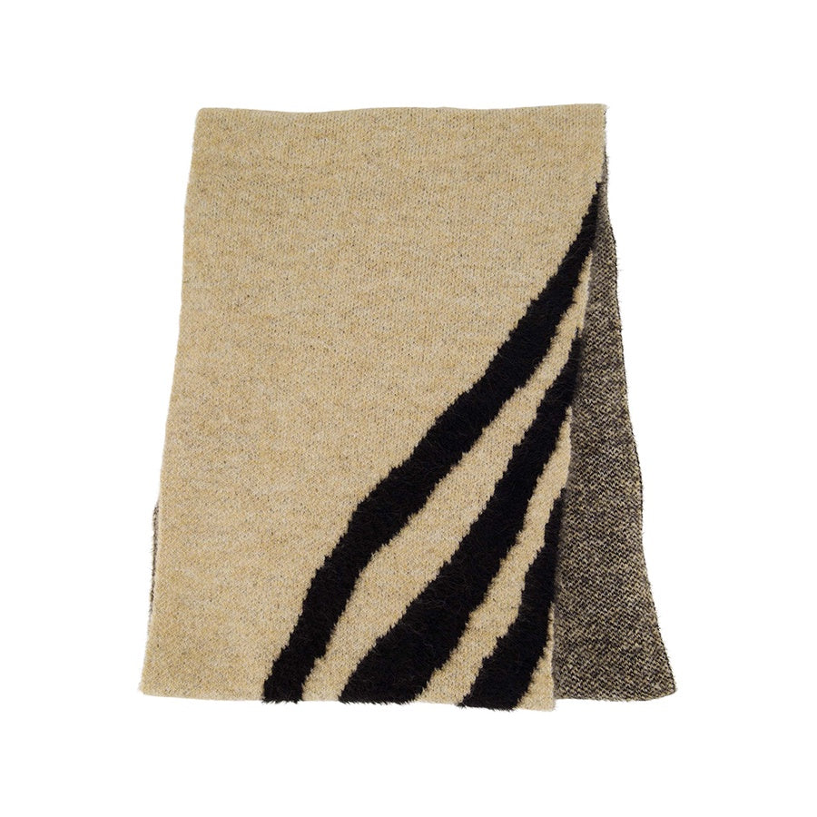Sjaal Gebreid Zebra-zwart/kit