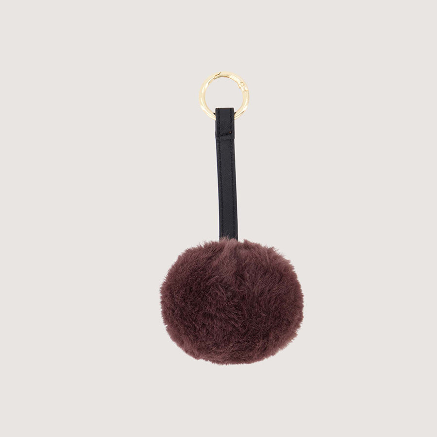 Sleutelhanger/Bag Charm Pompom-burgundy