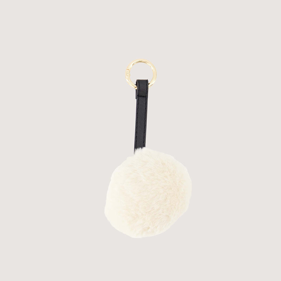 Sleutelhanger/Bag Charm Pompom-grey oyster