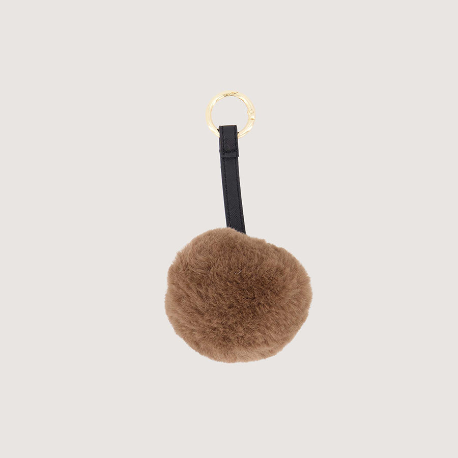 Sleutelhanger/Bag Charm Pompom-hazelnut
