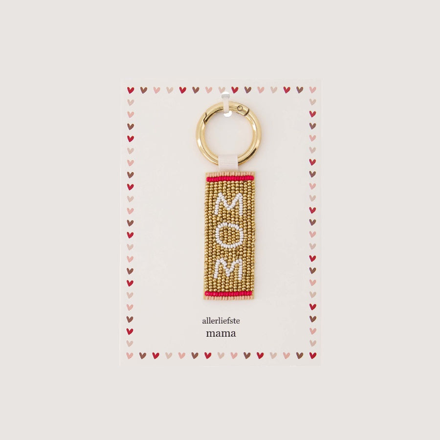 Sleutelhanger op kaart 'Mom'-multicolor
