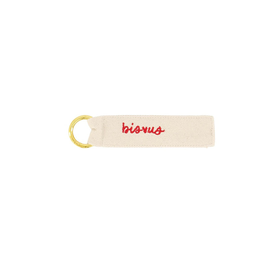 Sleutelhanger 'Bisous'-wit/rood