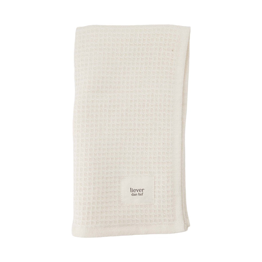 Badhanddoek 'Liever dan Lief'-off white