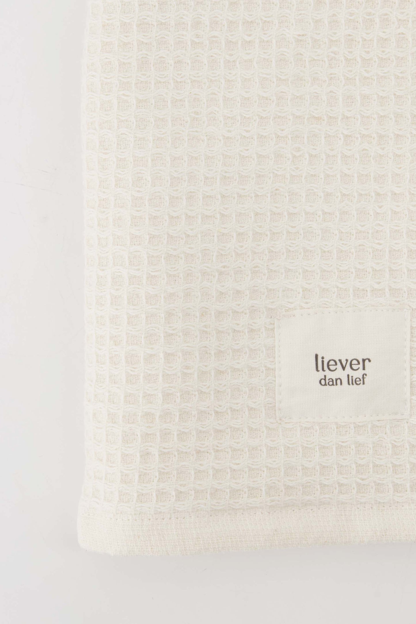 Badhanddoek 'Liever dan Lief'-off white