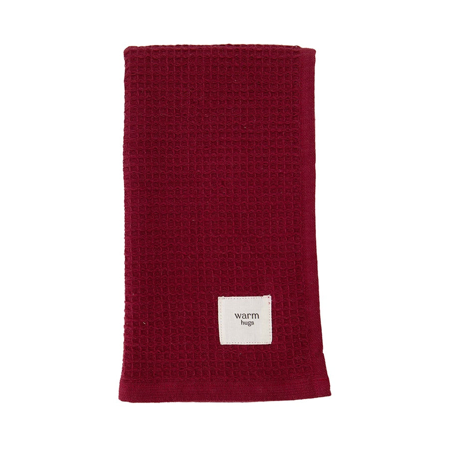 Badhanddoek 'Warm Hugs'-donkerrood