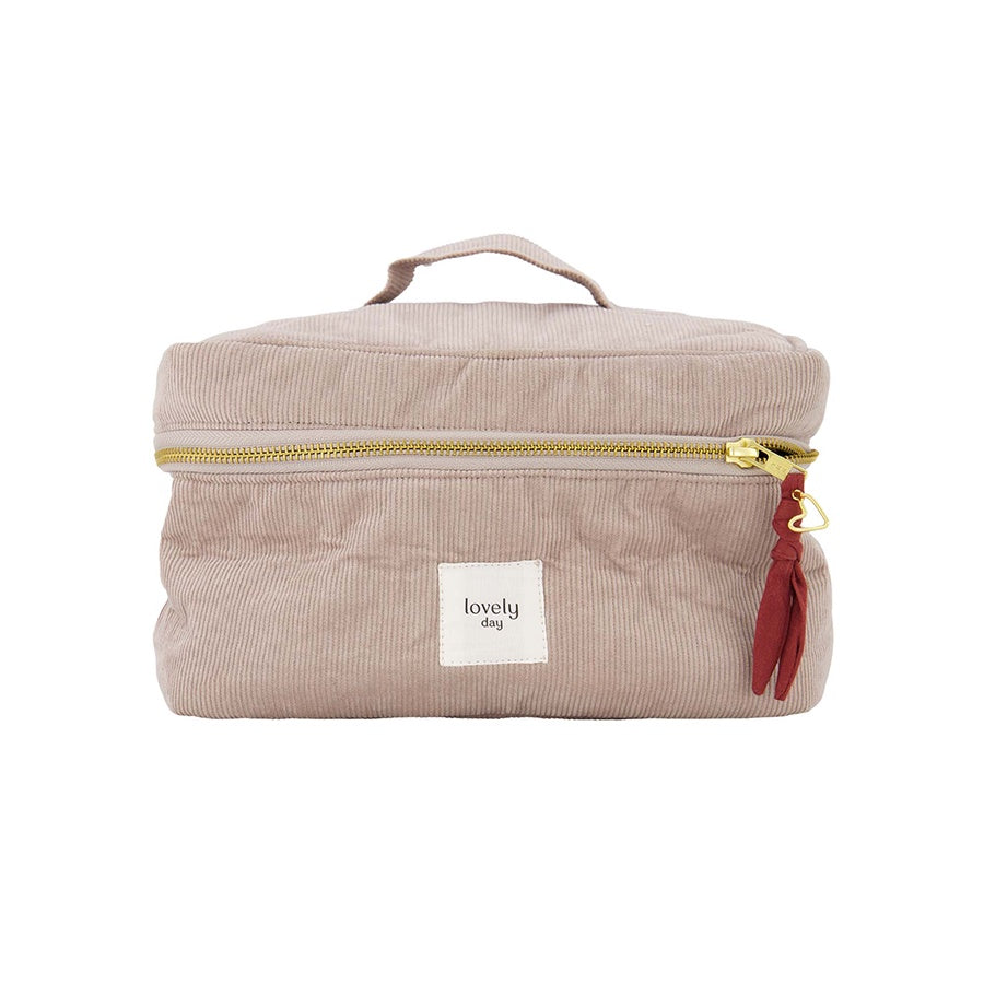 Beautycase Corduroy 'Love'-zand