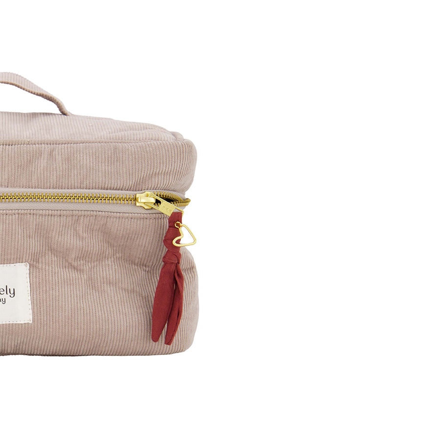 Beautycase Corduroy 'Love'-zand