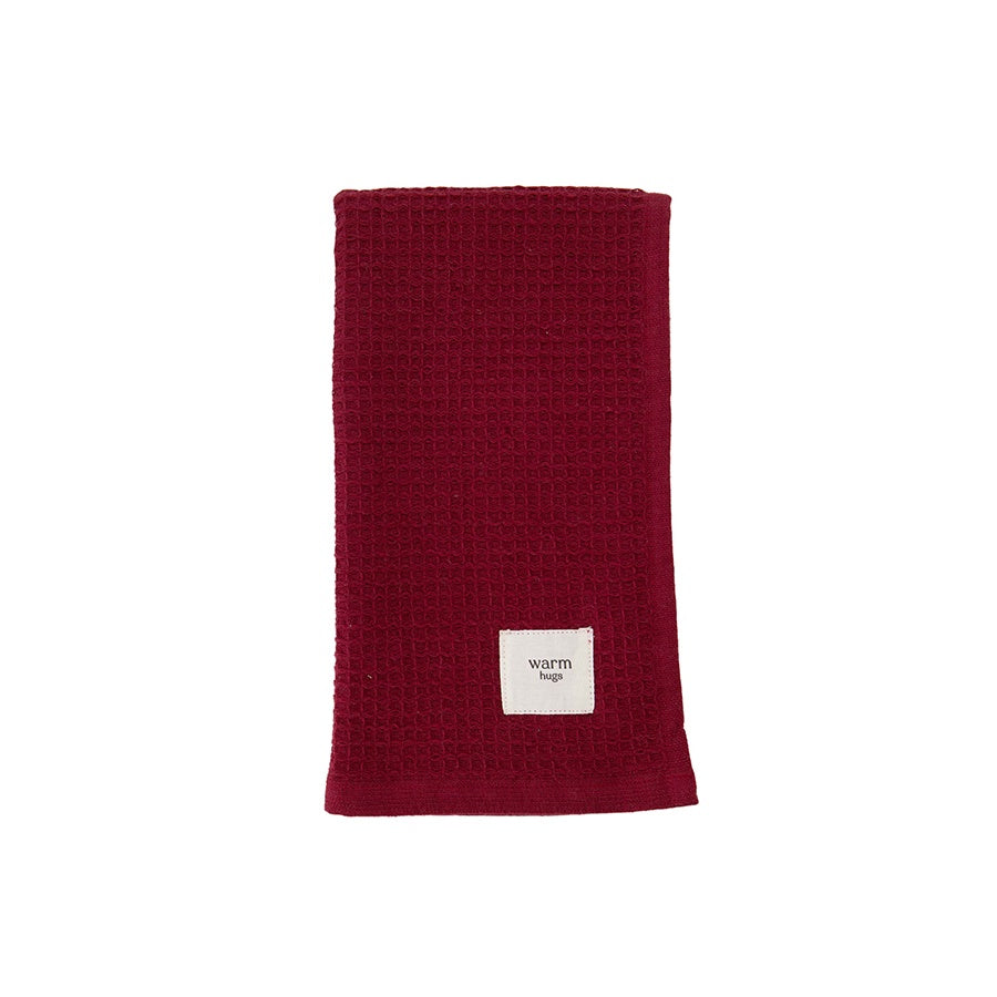 Gastendoekje 'Warm Hugs'-donkerrood