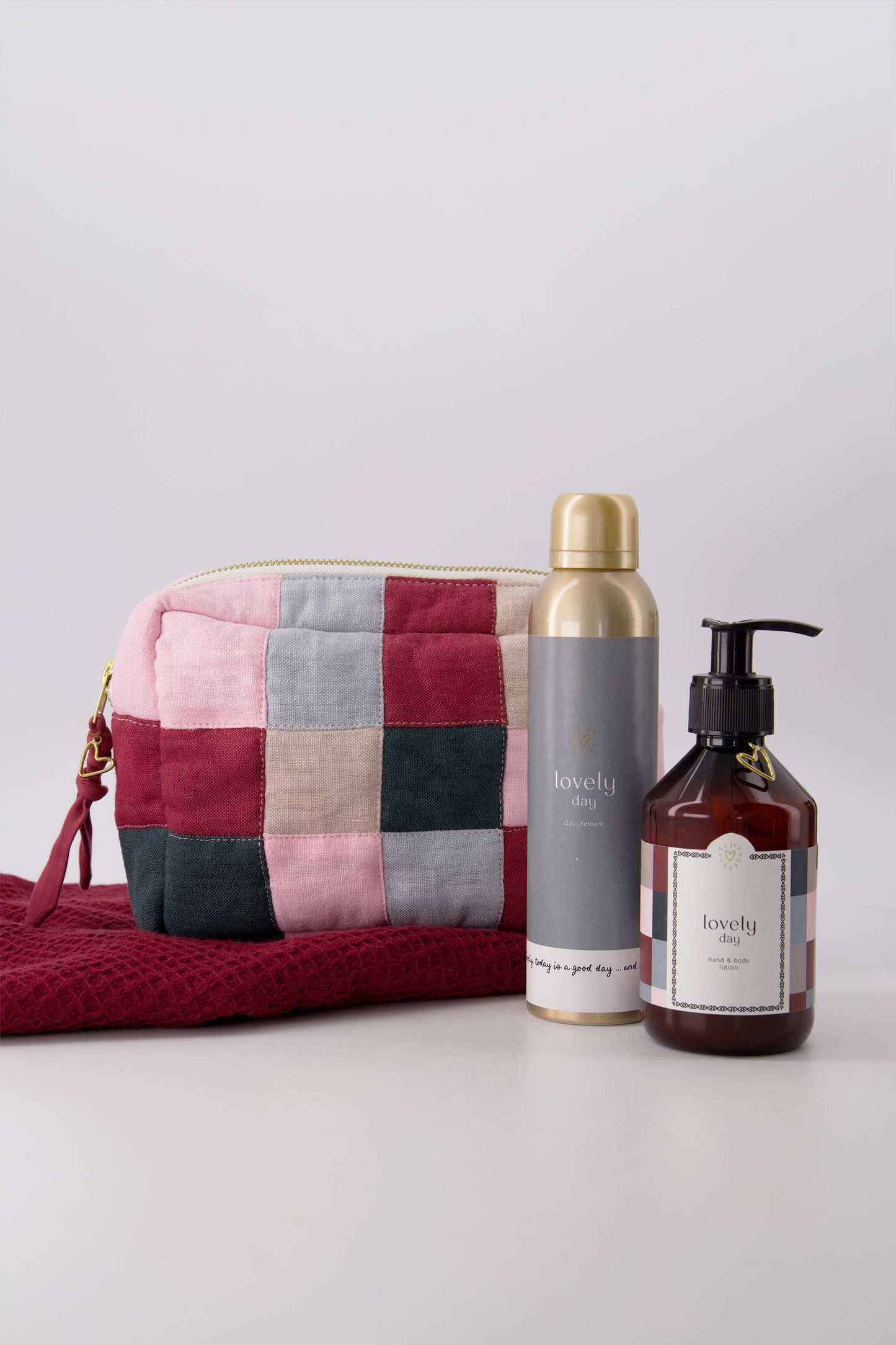 Gastendoekje 'Warm Hugs'-donkerrood