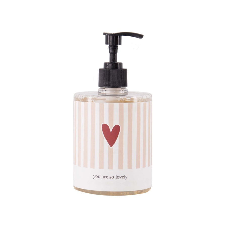 Handzeep 'You are so lovely' Hartje Streep-roze/rood