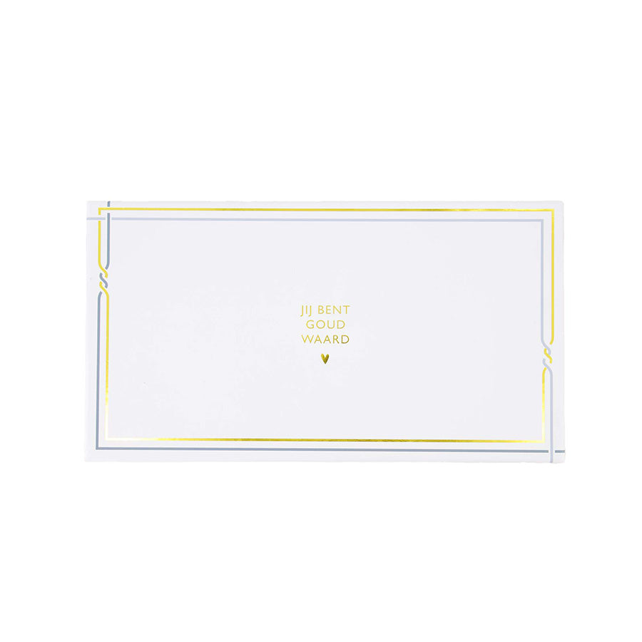 Giftset 'Jij bent goud waard' (geurstokjes en geurkaars)-wit/goud/blauw