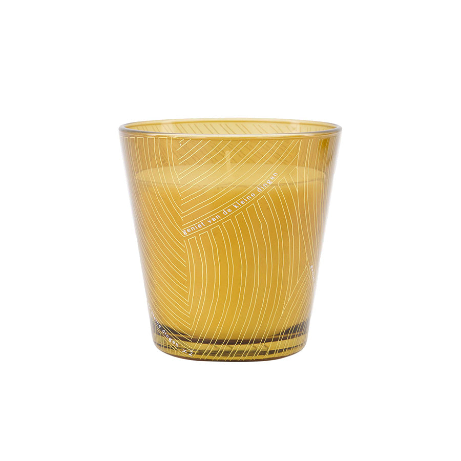 Geurkaars Glas Gevlochten Patroon 'Geniet'-goud