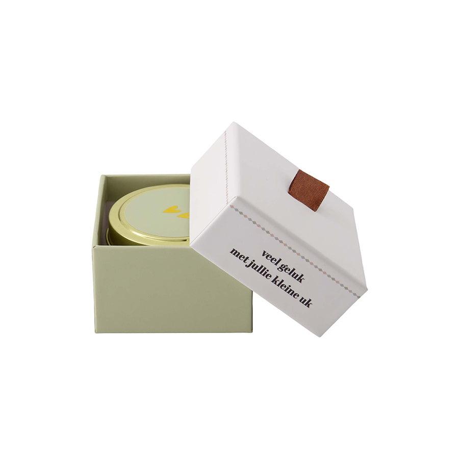 Geurkaars in blik en giftbox 'Kleine Uk'-multicolor