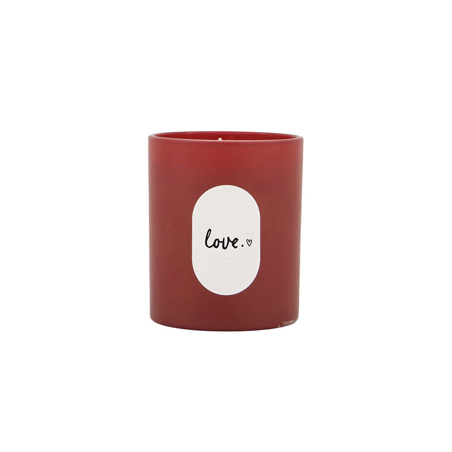 Geurkaars in glas 'Love'-rood