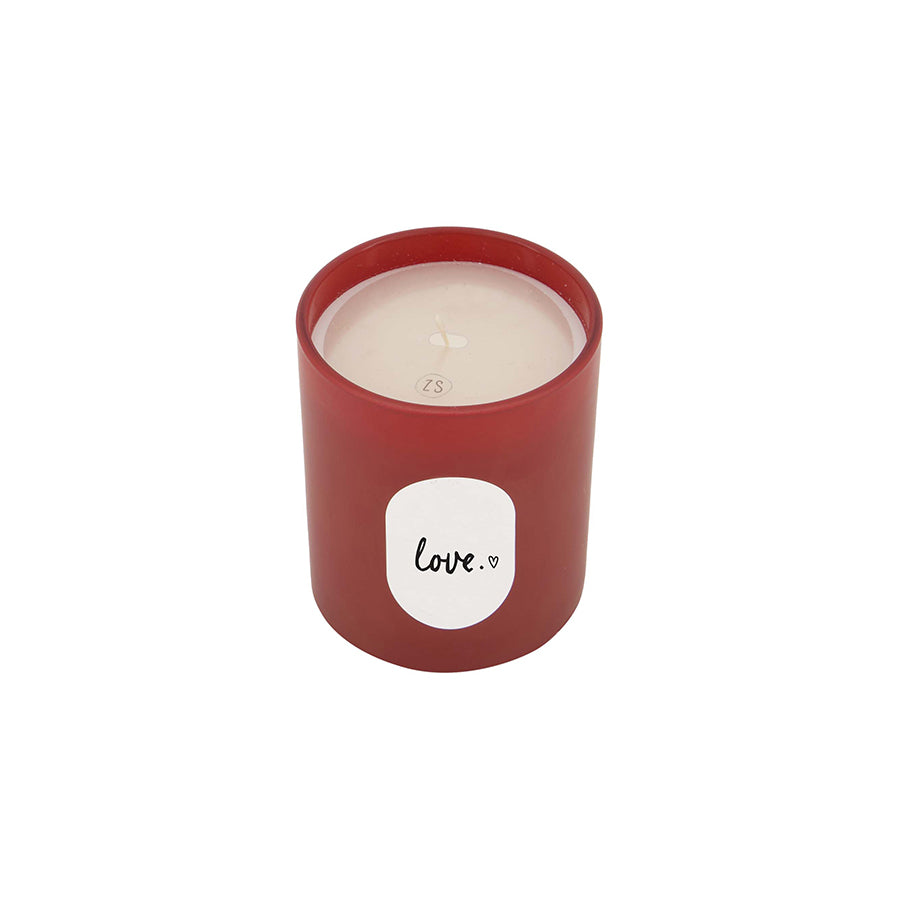 Geurkaars in glas 'Love'-rood
