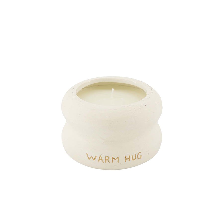Geurkaars Keramiek 'Warm hug'-wit/goud