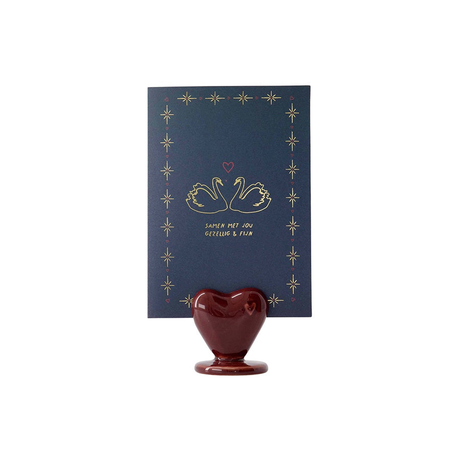 Kaartenstandaard Keramiek Hartje-donkerrood