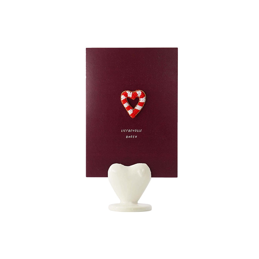 Kaartenstandaard Keramiek Hartje-wit