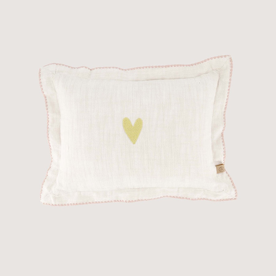 Kussen Hartje 35x25cm-off white/goud