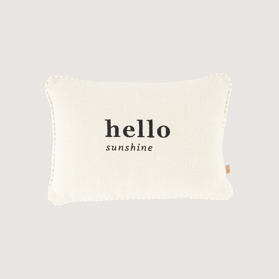 Kussen 'Hello Sunshine' 35x25cm-off white/zwart