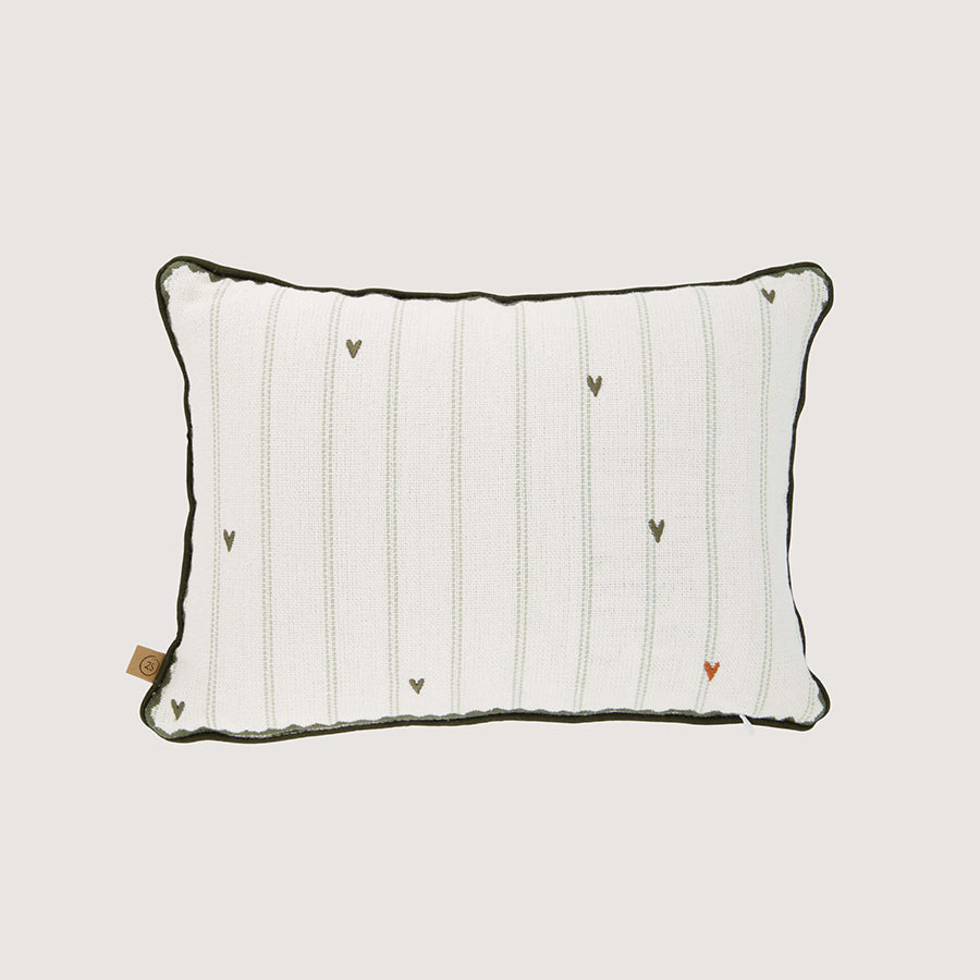 Kussen 'You are the sun' Hartjes 35x25cm-offwhite/green