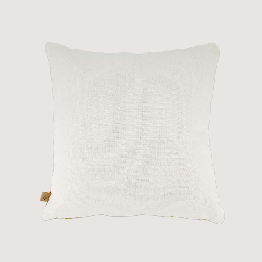 Kussen Bloemen Embroidery 45x45cm-white/ochre