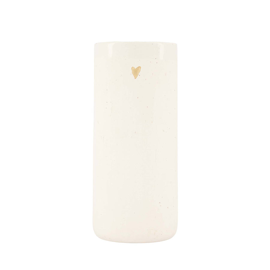 Vaas Keramiek Matte Heart 9x21cm-wit/gold