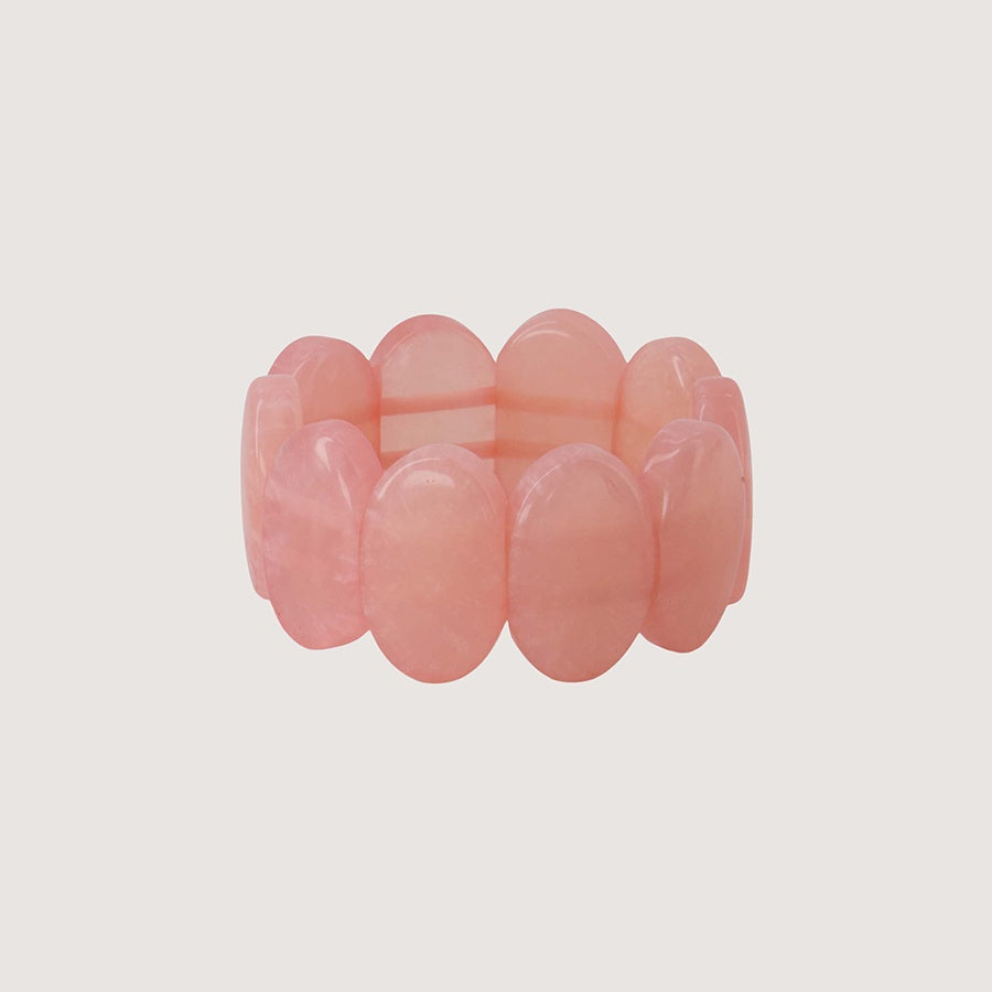 Armband grote kralen elastiek-crispy pink