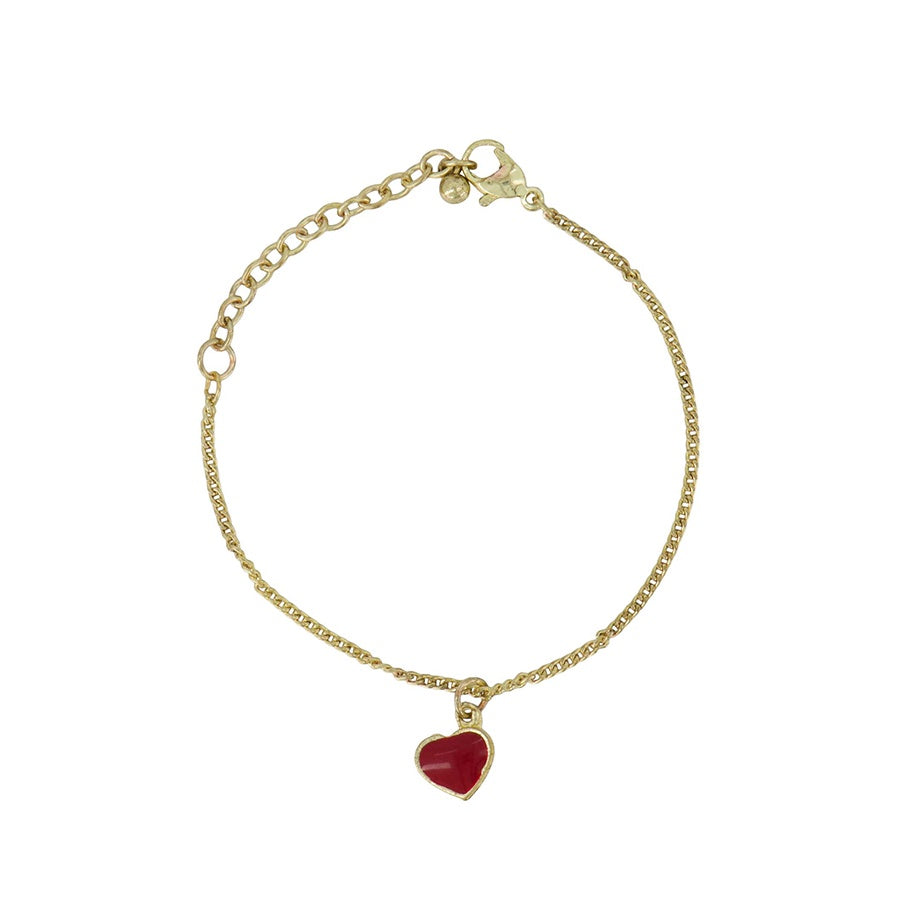 Armband Hartje-goud/rood