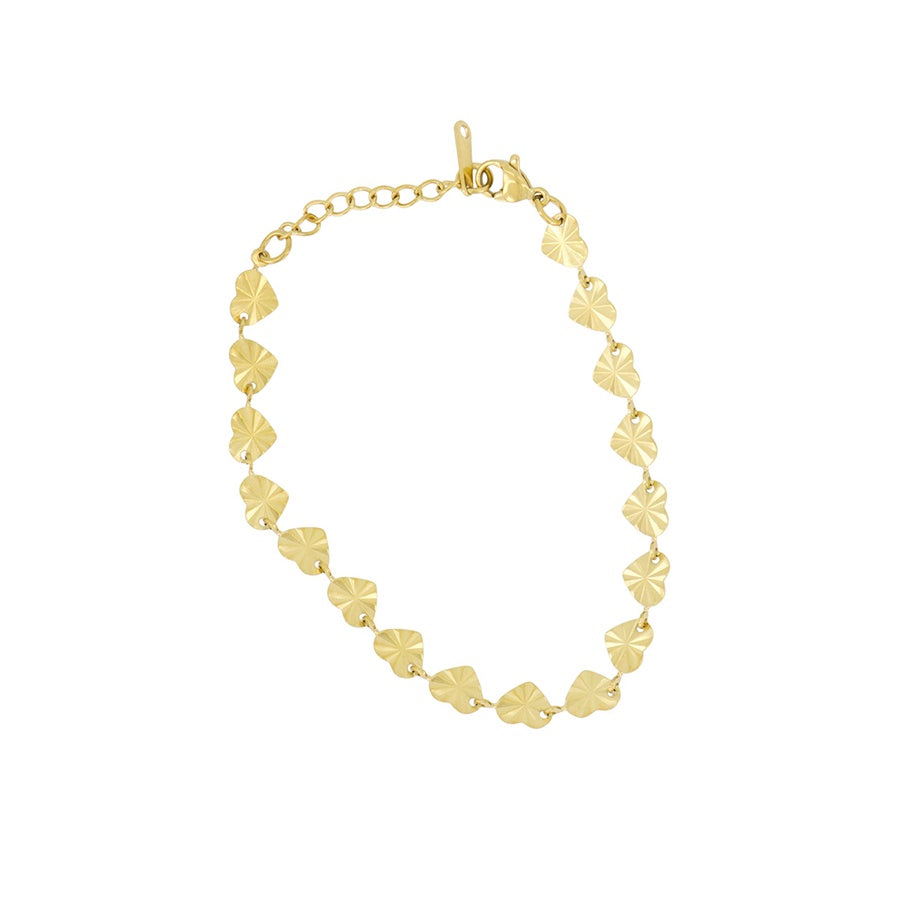 Armband met structuur Hartjes-goud