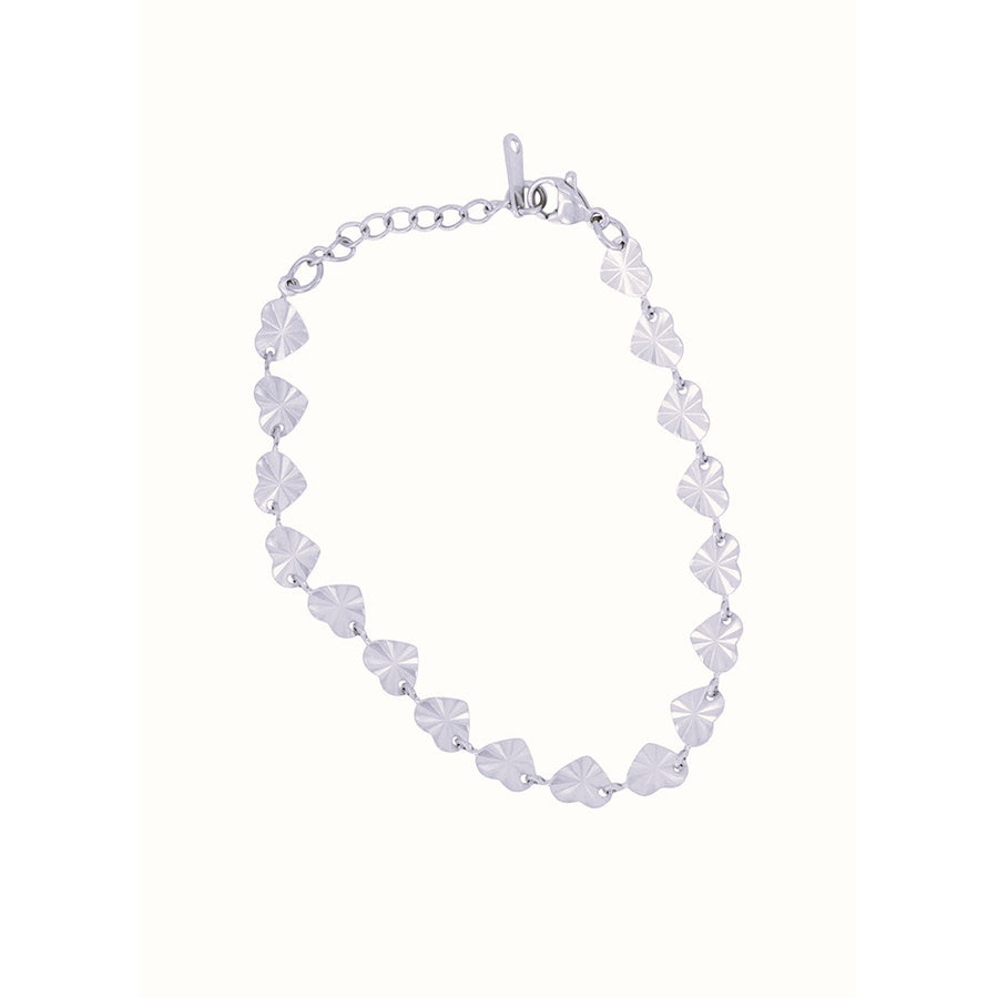 Armband met structuur Hartjes-zilver
