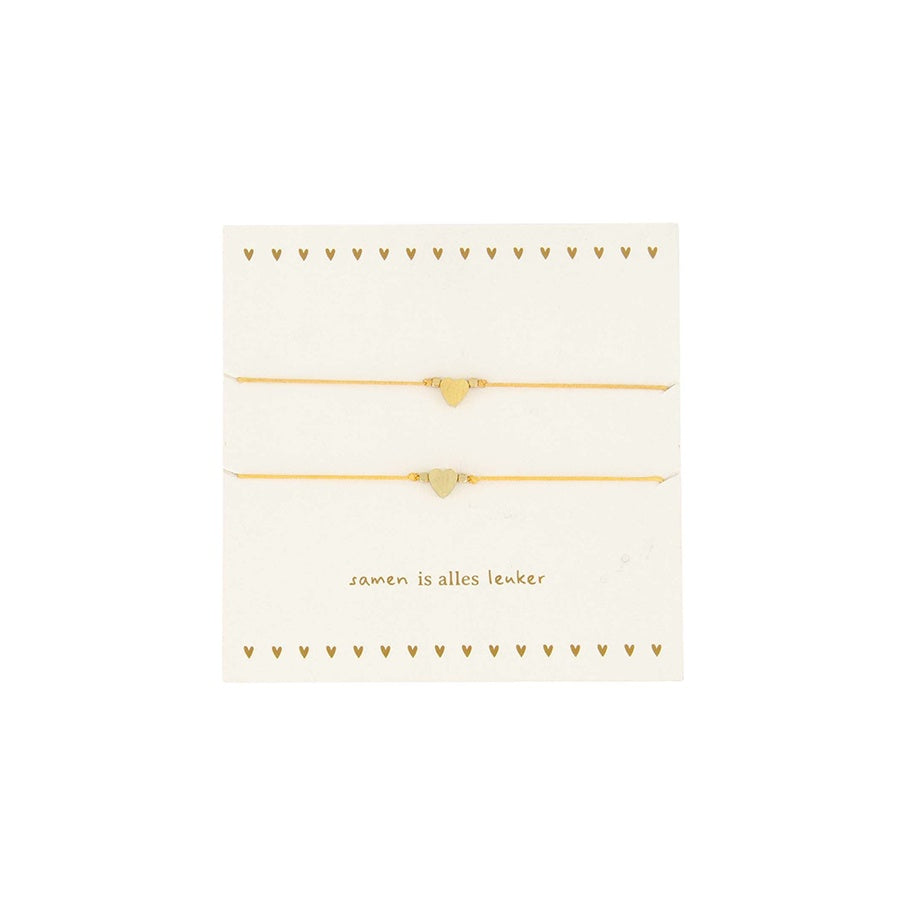 Armbandjes Set Vriendschap Hartje-offwhite/goud