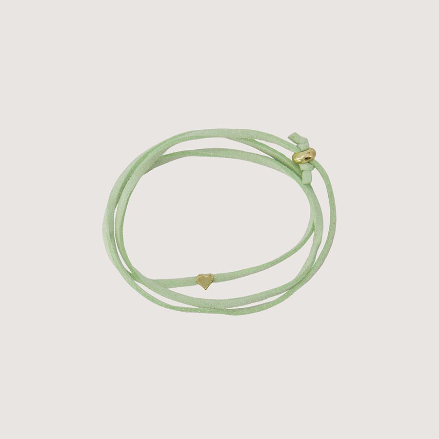 Armband Suede Hartje-cornflower green