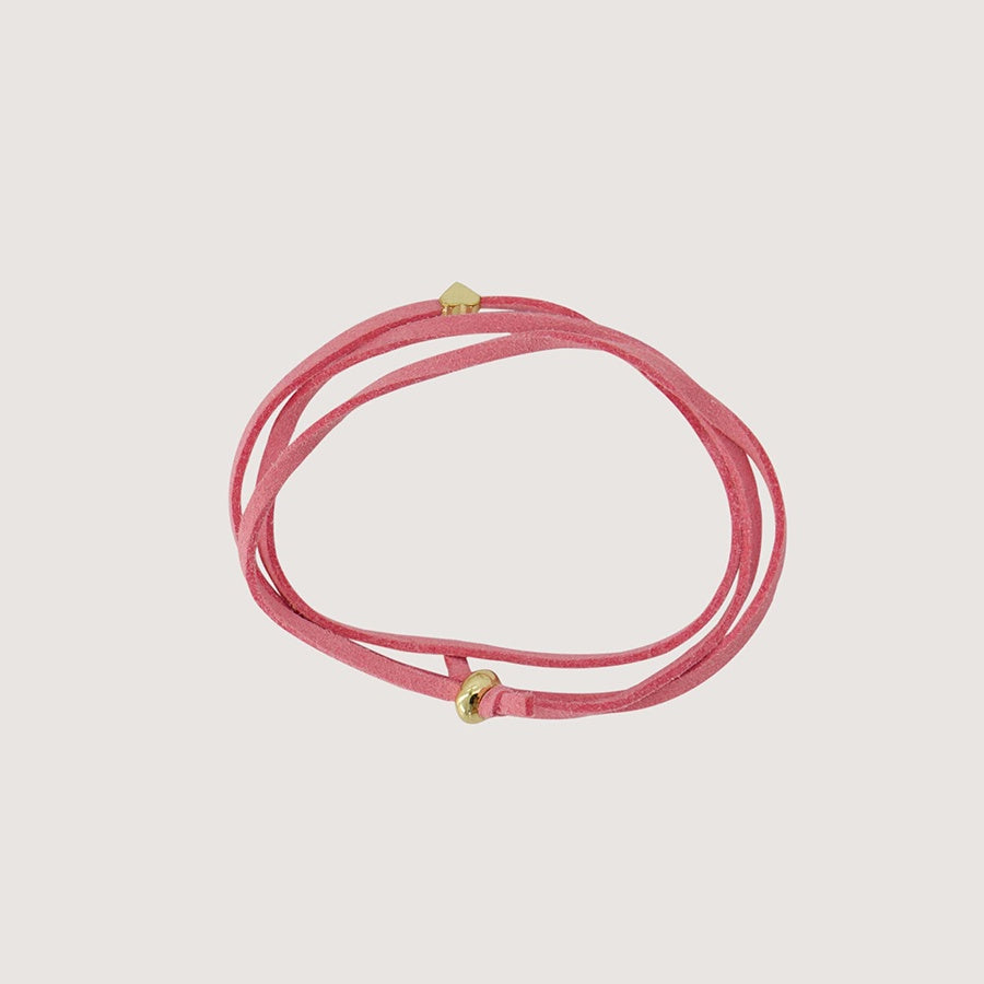 Armband Suede Hartje-crispy pink