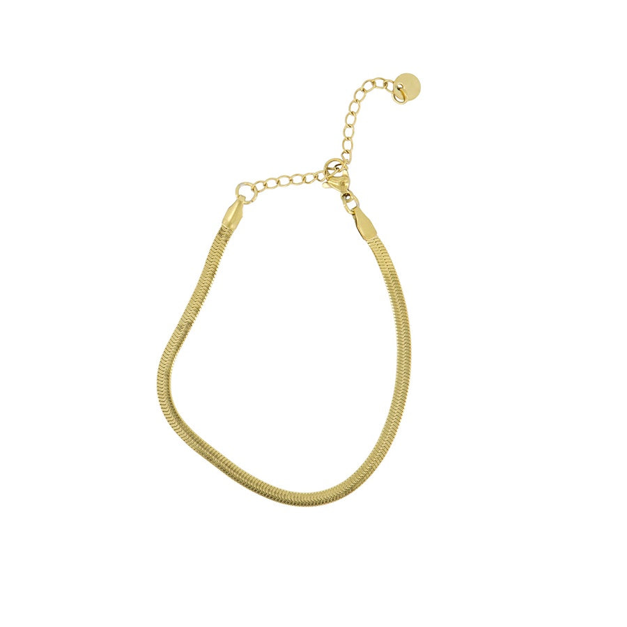 Armband met platte visgraat structuur-goud