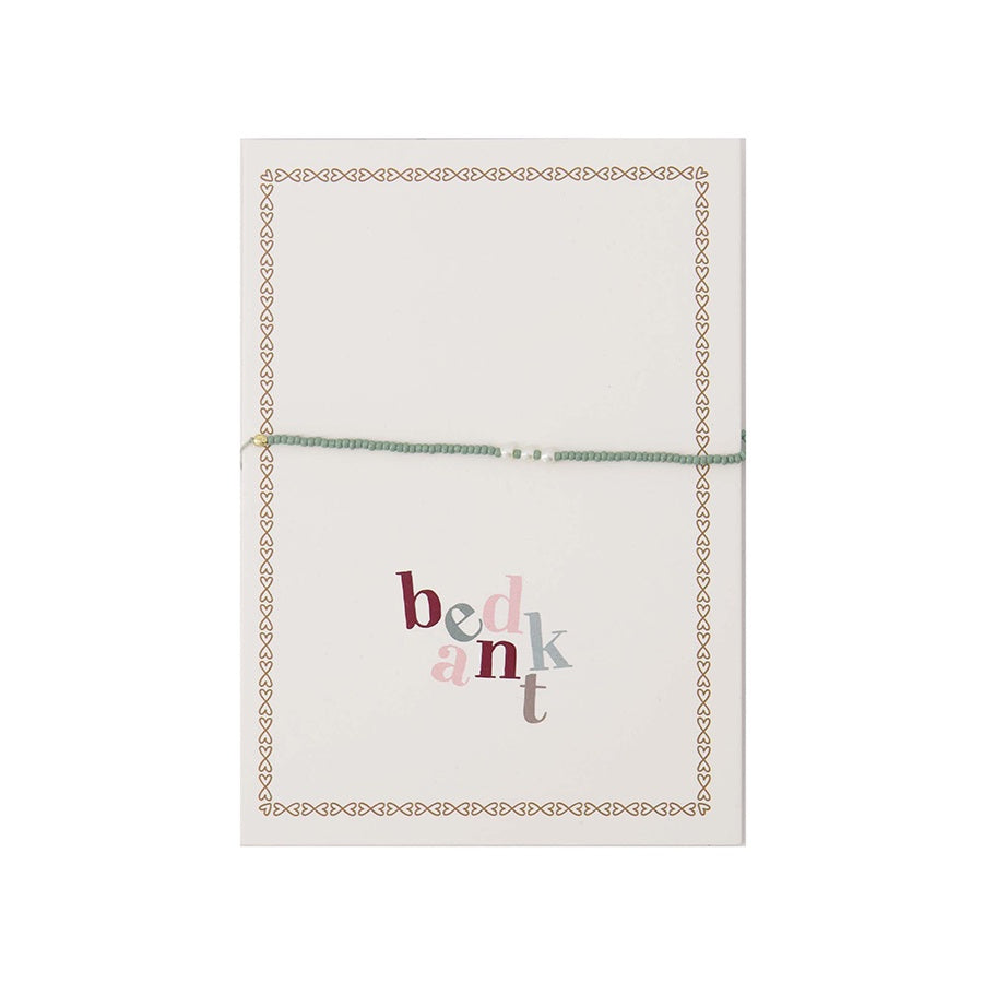 Armband op wenskaart 'Bedankt'-multicolor