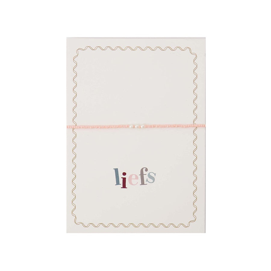 Armband op wenskaart 'Liefs'-multicolor