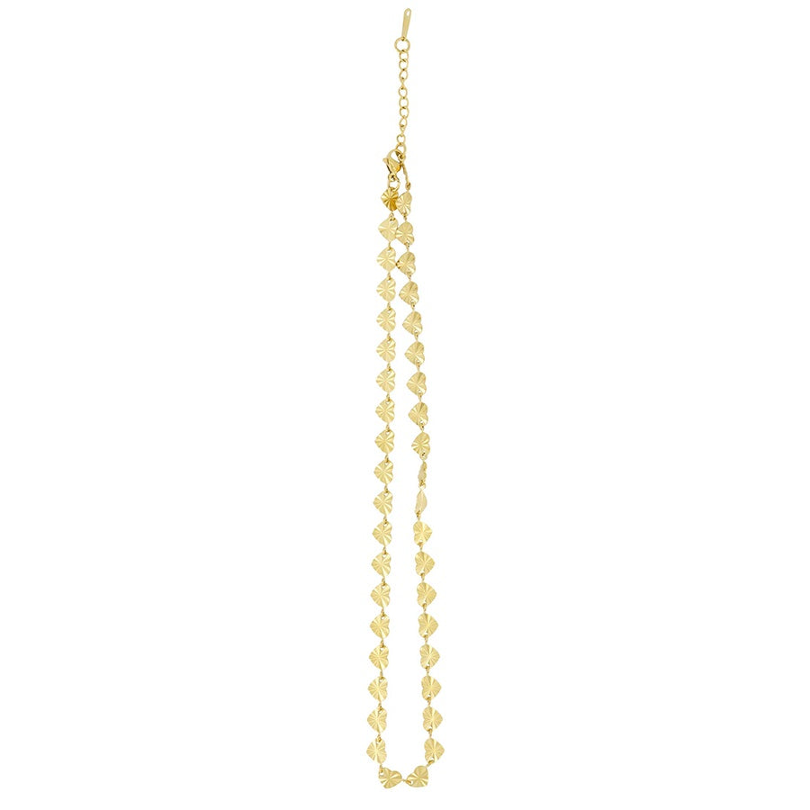 Ketting met structuur hartjes-goud