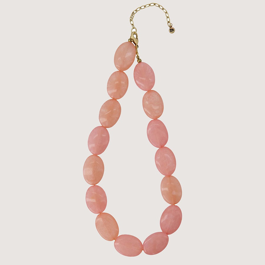 Ketting platte kralen-crispy pink