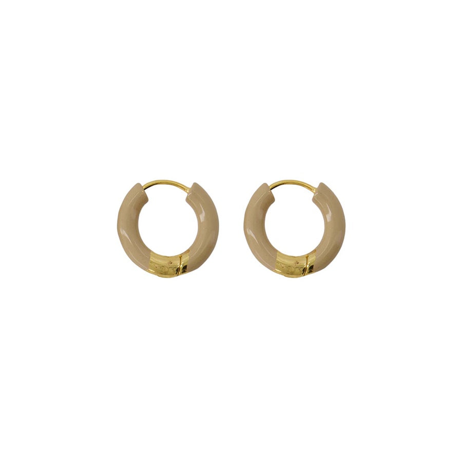 Oorbellen Ring-beige/ goud