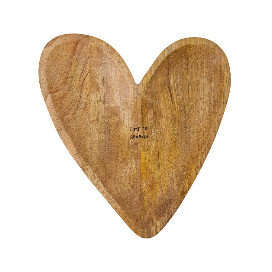 Borrelplank Hart 'Time to sparkle' Hout-naturel