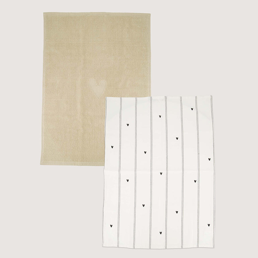 Keukenset Handdoeken 'Love this day' Hartjes-multi