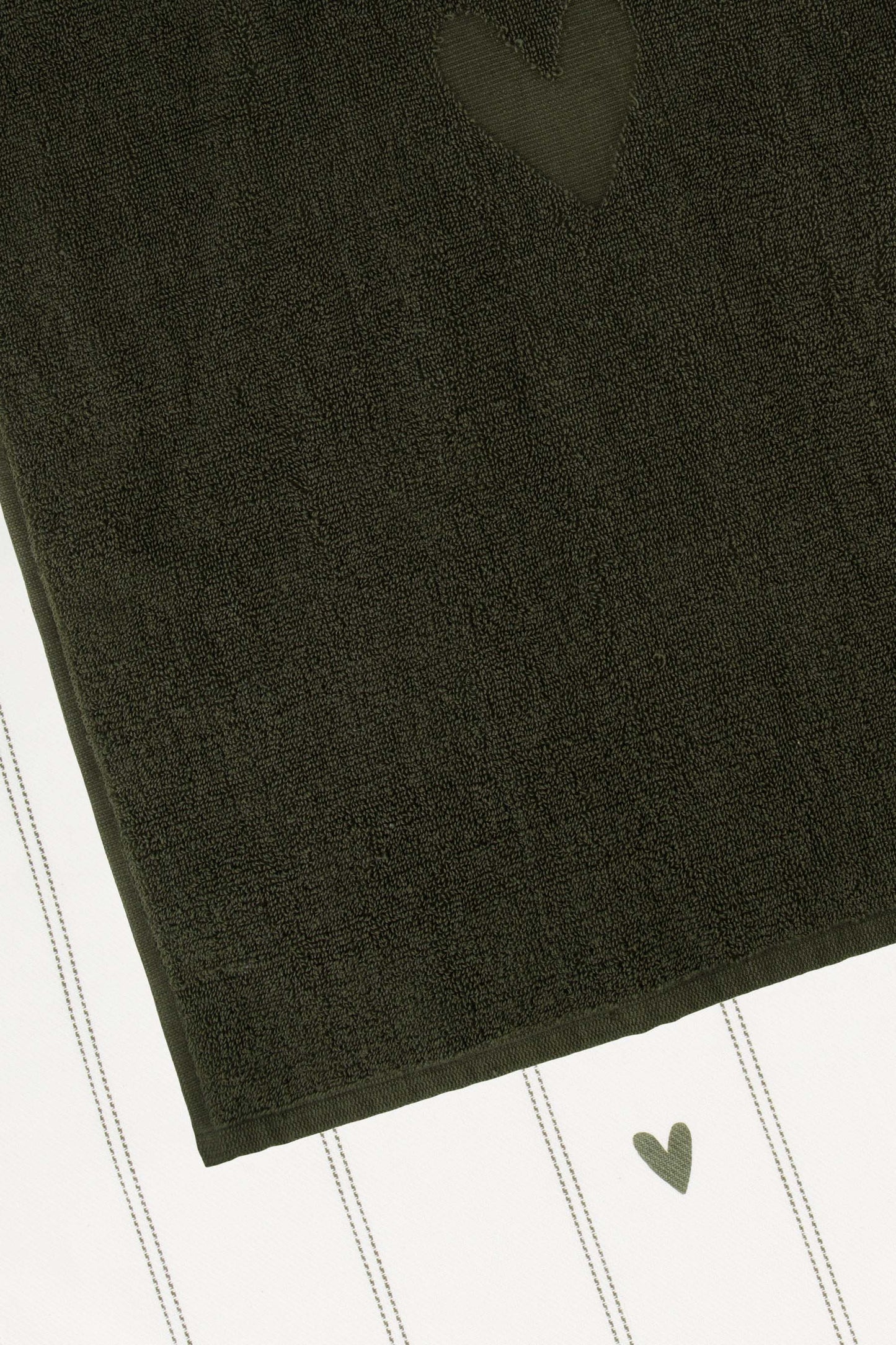 Keukenset Handdoeken Strepen Hartjes-zand/antracietgrijs