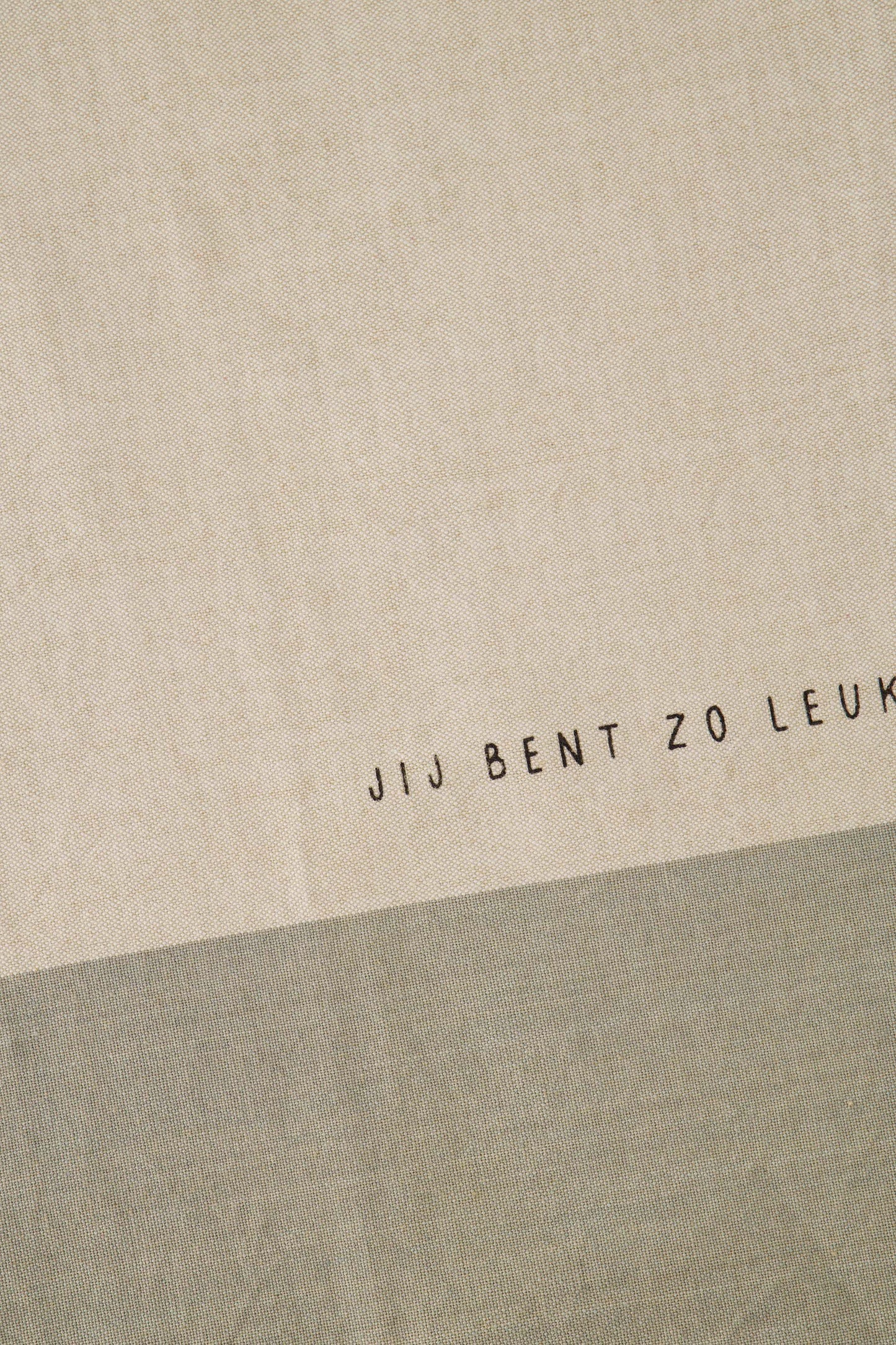 Keukenset Handdoeken 'Jij bent zo leuk'-zand/grijs/groen