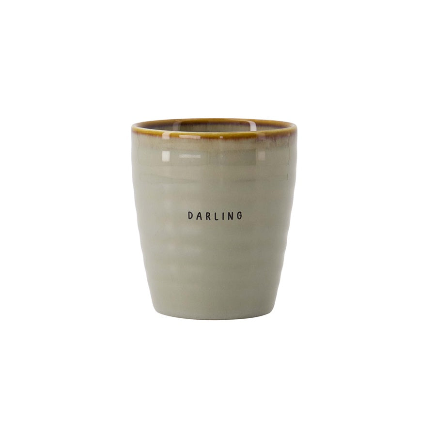 Koffiemok 'Darling'-grijsblauw