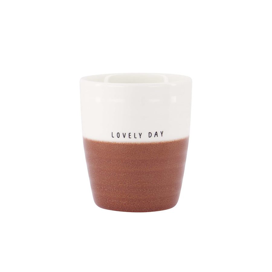 Koffiemok Duocolor 'lovely day'-white/dark red